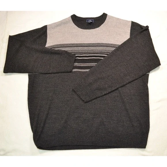 Vintage 90s Dockers Sweater Mens XXL Brown Cream Y2k Skater‎ Grunge Acrylic - Picture 2 of 7